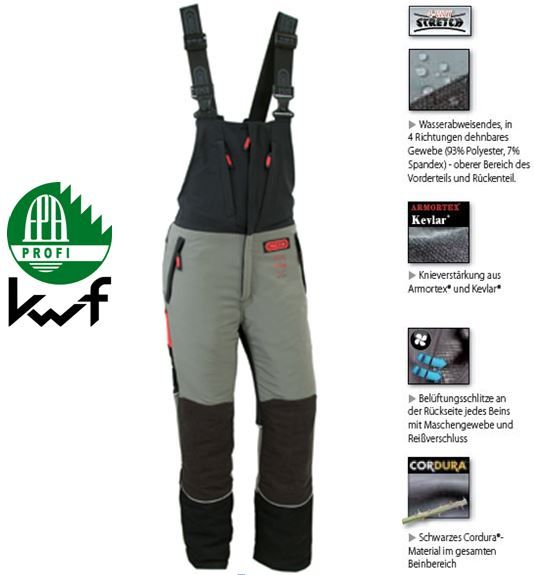 Schnittschutz- Latzhose Oregon Fiordland m. Kevlar KL 1