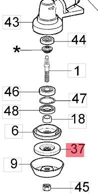 Druckscheibe Efco/ Oleo Mac Freischneider Stark 25, Stark 2500, Stark 26, 8220, 8250, 8260