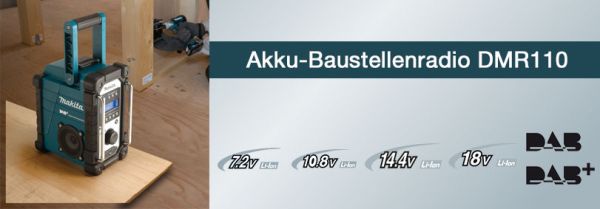 Makita Baustellenradio DMR 110 DAB+ für 7,2 - 18 V Akku