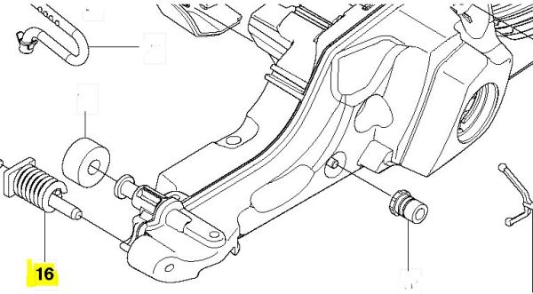 Puffer Gummi Vibrationsdämpfer Husqvarna 545, 550 XP/G, 555, 560 XP/G, 562 XP/G Kraftstofftank vorne