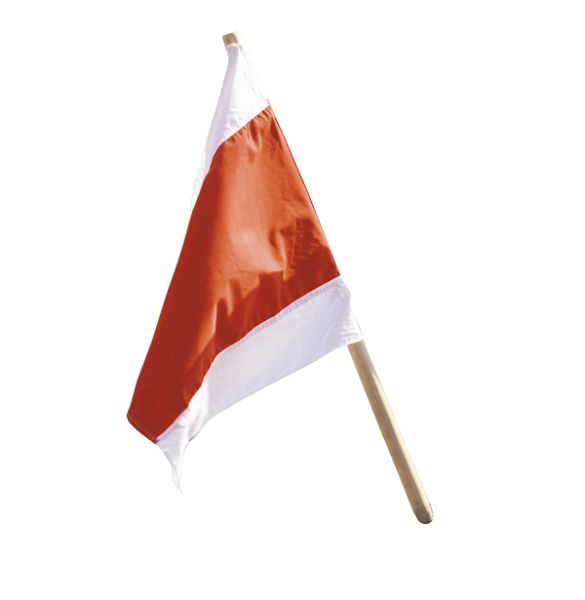 Warnfahne 50x50 cm weiss/orange/weiss