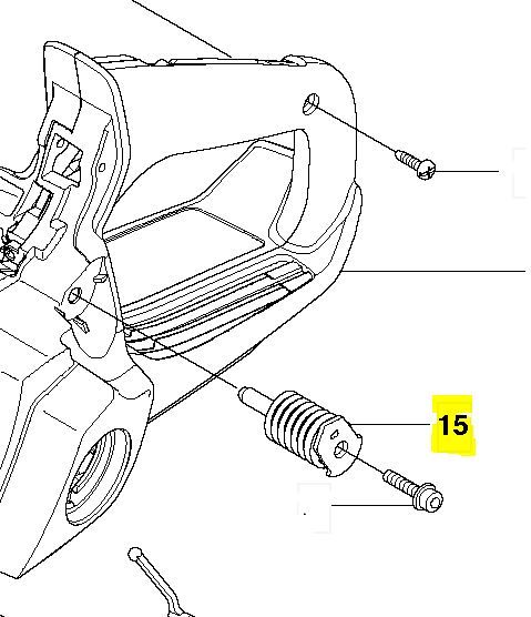Puffer Gummi Vibrationsdämpfer Husqvarna 560 XP/G über Kraftstofftankdeckel